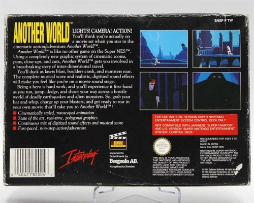 Another World - Komplet i Æske - SNES - (SCN) (B Grade) (Genbrug)